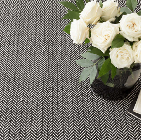 Dash And Albert Herringbone Black Indoor/Outdoor Rug