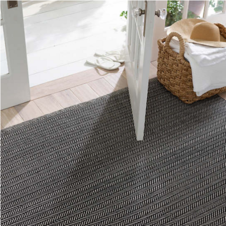 Dash And Albert Herringbone Black Indoor/Outdoor Rug