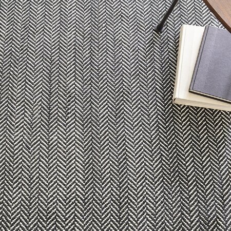 Dash And Albert Herringbone Black Indoor/Outdoor Rug