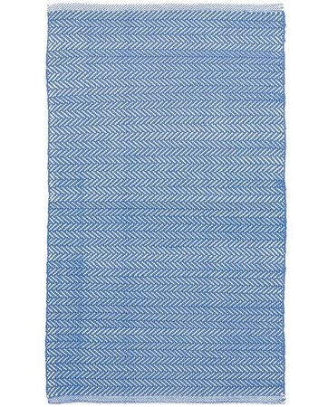 Dash And Albert Herringbone French Blue/White Rug