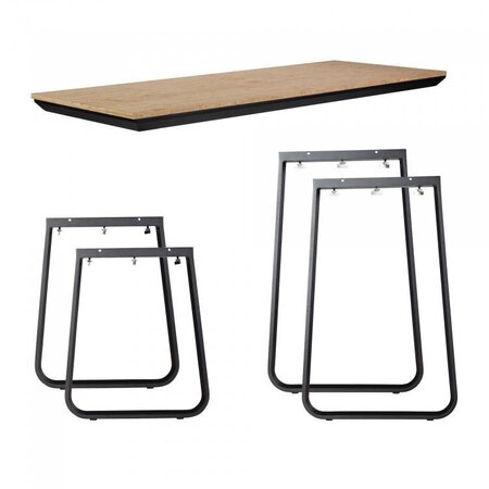 Maramo Lounge Tisch Salt Set, Aluminium - Bambus, Schwarz