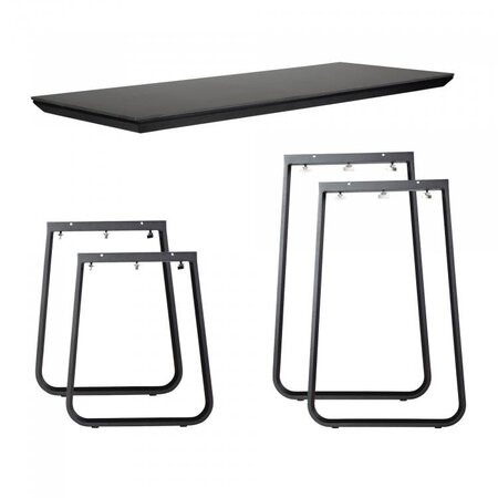 Maramo Lounge Tisch Salt Set, Aluminium - Vollkern Schwarz