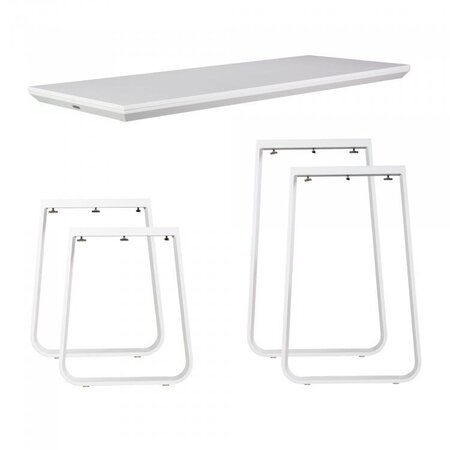 Maramo Lounge Tisch Salt Set, Aluminium - Melamin Weiß