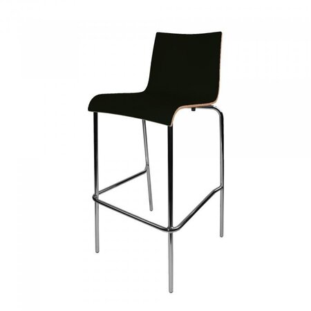 Maramo Stapelbare Barstuhl Scala Bar, chrom - Multiplex mit HPL - Schwarz