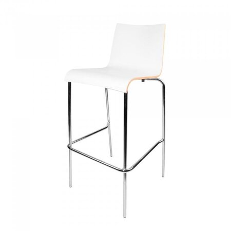 Maramo Stapelbare Barstuhl Scala Bar, chrom - Multiplex mit HPL - Weiß