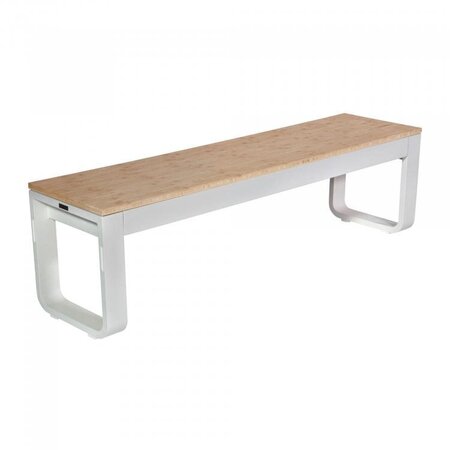 Maramo Bank Flow Bench, Aluminium - weiß - Bambus, unbehandelt