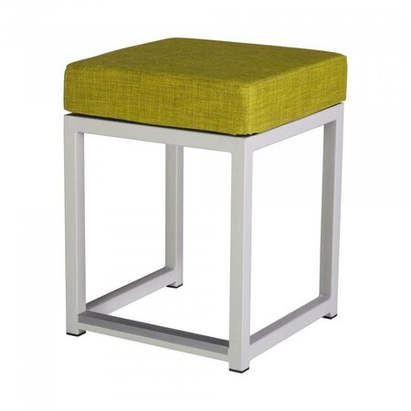 Maramo Barhocker Kubo Cube, Stahl-weiß - Linnen Look, Lime