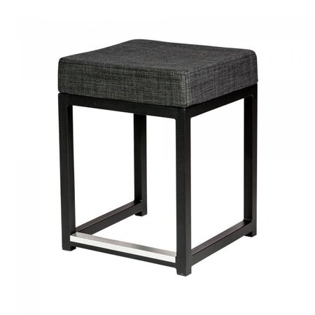 Maramo Barhocker Kubo Cube, Stahl-schwarz - Linnen Look, Anthrazit