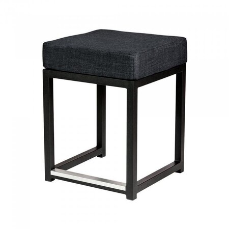 Maramo Barhocker Kubo Cube, Stahl-schwarz - Linnen Look, Anthrazit
