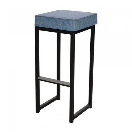Maramo Barhocker Kubo Bar, Stahl-schwarz - Linnen Look, Blau