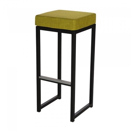 Maramo Barhocker Kubo Bar, Stahl-schwarz - Linnen Look, Lime