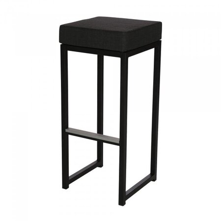 Maramo Barhocker Kubo Bar, Stahl-schwarz - Linnen Look, Anthrazit