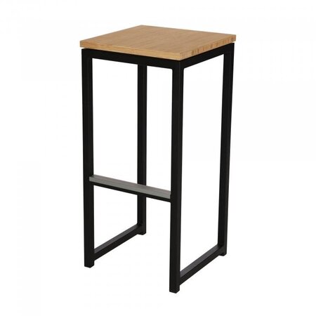 Maramo Barhocker Kubo Bar, Stahl-schwarz - Bambus, unbehandelt