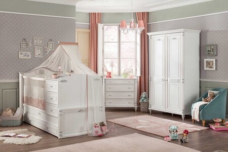 Marisil Romantic Mitwachsendes Babybett 80 x 180 cm