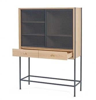 Harto Cabinet Gabin in Oak - Slategrey