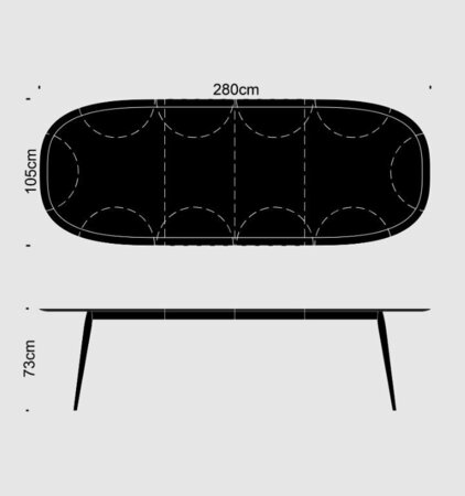 Bruunmunch PLAYdinner Table Masse 280 cm