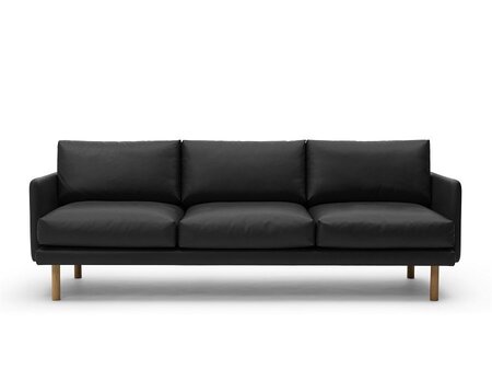 Bruunmunch EMO 3 Seater in Dakar Aniline Leather - Sofa: Black