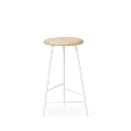Warm Nordic Pebble Bar stool, 66cm - Ash/White