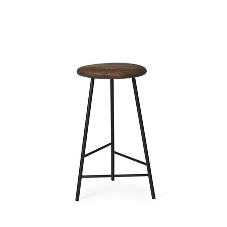 Warm Nordic Pebble Bar stool, 66cm - Smoked Oak/Black