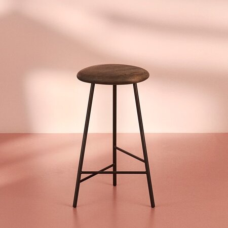 Warm Nordic Pebble Bar stool, 66cm - Smoked Oak/Black
