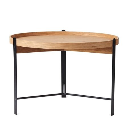 Warm Nordic Compose Coffee table, Ø70 - Olied oak/Black