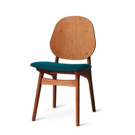 Warm Nordic Noble Chair with Teak Oiled Oak - Dark turqouise