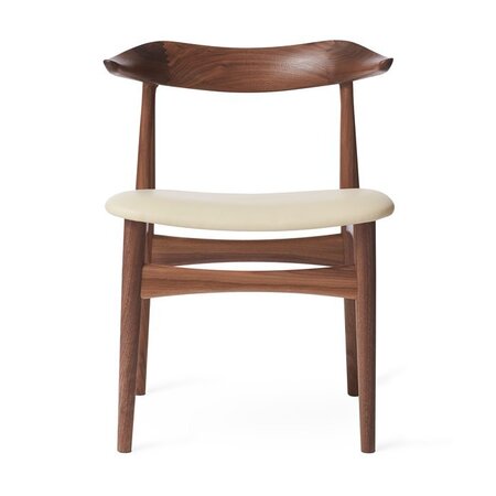 Warm Nordic Cow Horn Chair with Oiled Walnut - Ivory