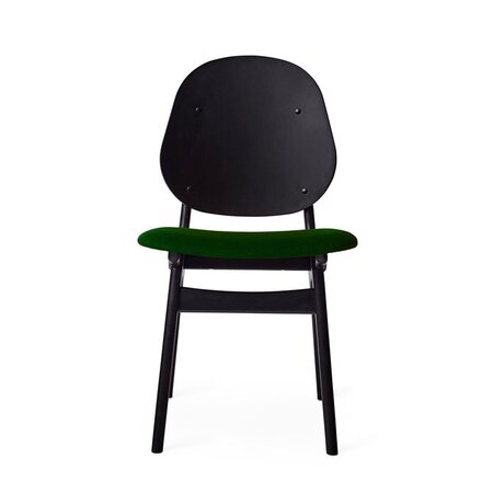 Warm Nordic Noble Chair with Black Lacquer Beech - Dark green