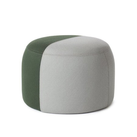 Warm Nordic Dainty Pouf - Warm grey/Forest green