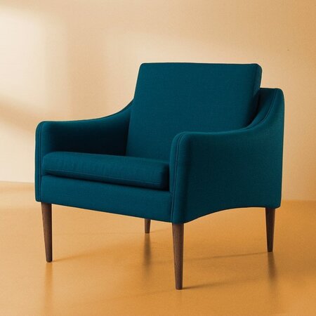 Warm Nordic Mr.Olsen Lounge chair with Walnut Oiled - Dark Turqouise