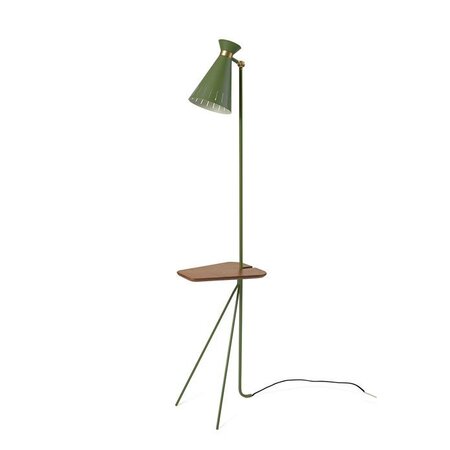 Warm Nordic Cone Floor Lamp with Table - Pine green
