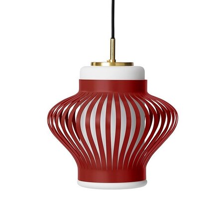 Warm Nordic Opal Lamella Pendant - Red grape