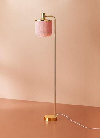 Warm Nordic Fringe Floor Lamp - Stehleuchte - Blassrosa