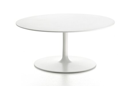 MDF Italia Flow Low Table - Couchtisch rund - Weiß matt - ⌀70cm x H30 cm