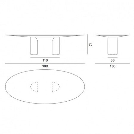 MDF Italia NVL Table - Esstisch oval - 300 x 130 cm