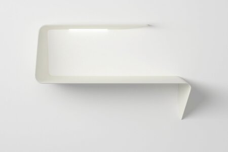 MDF Italia Mamba - Wandregal mit optionaler Beleuchtung - Cristalplant weiss matt - Links - Mit LED