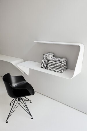 MDF Italia Mamba - Wandregal mit optionaler Beleuchtung - Cristalplant weiss matt - Rechts - Ohne LED