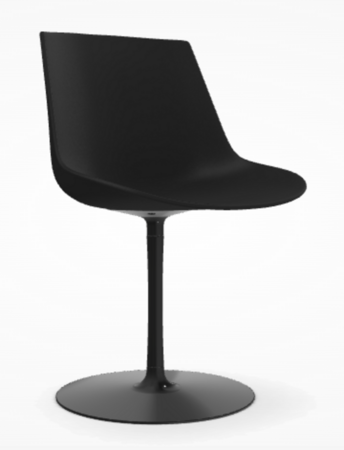 MDF Italia Flow Chair Colour - Stuhl mit Tellerfuss - Bleigrau-Matt-Lackiert-Bleigrau-Matt-Lackiert