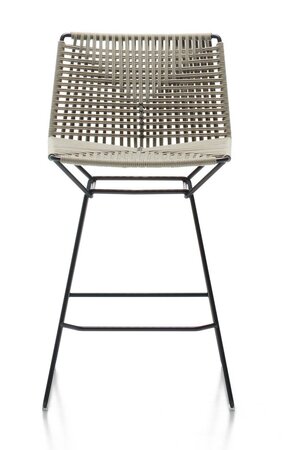 MDF Italia Neil Twist Stool - Barhocker - 65 cm - Ecru - Bleischwarz Matt Lackiert