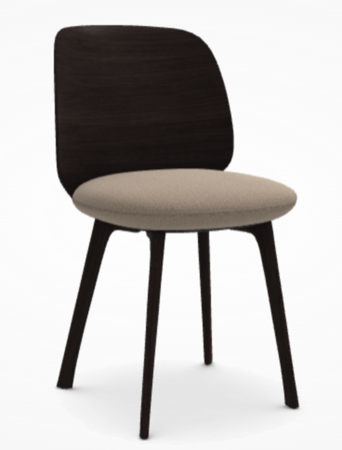 MDF Italia Universal Chair - Stuhl mit Sitzpolsterung - Brauneiche-Anima-05-Beige - Teller Graphitgrau