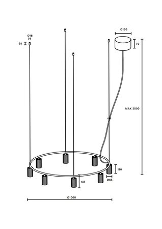 Pholc Donna Circle - Pendelleuchte - 100 cm