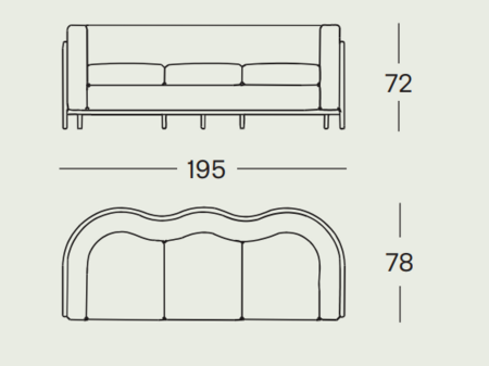 Zanotta Onda 3-Sitzer Sofa