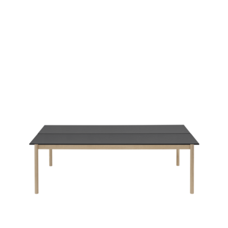 Muuto Linear System Table - Black Nanolaminate/Black ABS/Oak