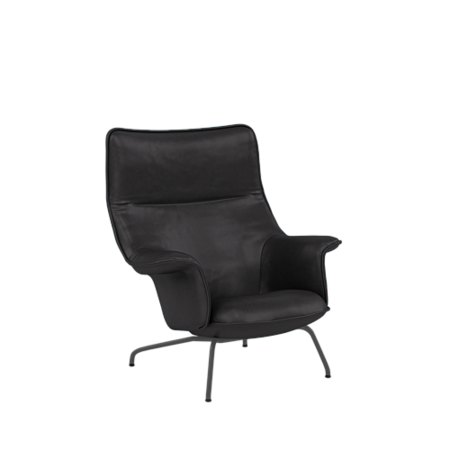 Muuto Doze Lounge Chair - Refine Leather Black/Anthracite Black