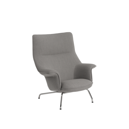 Muuto Doze Lounge Chair Grey / Re-Wool 128/Chrome