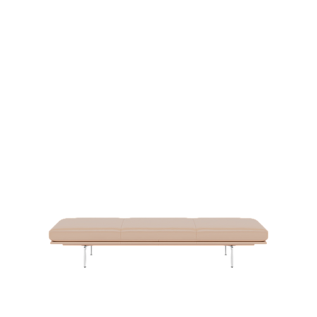 Muuto Outline Daybed - Refine Leather Beige/Polished Aluminum