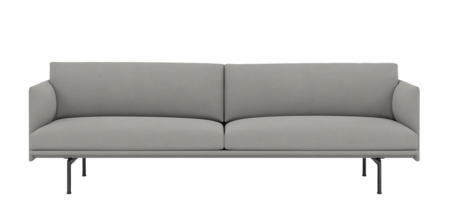 Muuto Outline Studio Sofa: Black Base - Hallingdal 143