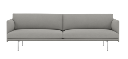 Muuto Outline Studio Sofa: Polished Aluminum Base - Hallingdal 143