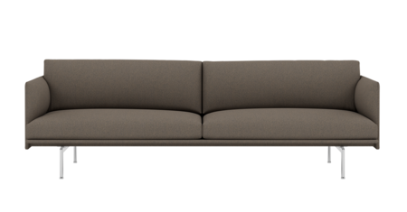 Muuto Outline Studio Sofa: Polished Aluminum Base - Hallingdal 227