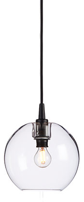 BELID GLORIA PENDAN Ø190 - BLACK/CLEAR GLASS
